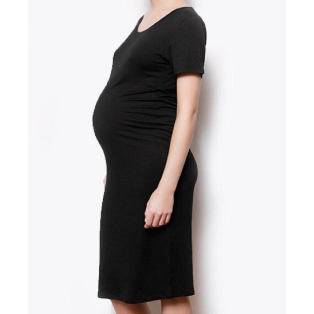 Storq On Repeat Short Sleeve T-Shirt Dress Black Maternity XL (Size 5) Modal - Picture 2 of 8